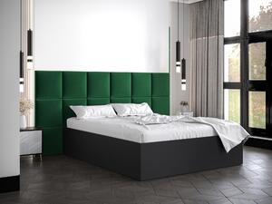 Manželská posteľ s čalúneným čelom 160 cm Brittany 4 (čierna matná + zelená) (s roštom). Vlastná spoľahlivá doprava až k Vám domov. 1046054