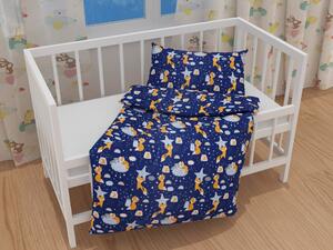 Biante Detské bavlnené posteľné obliečky do postieľky Sandra SA-281 Líšky na večernej oblohe Do postieľky 90x140 a 40x60 cm