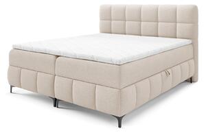 Čalúnená boxspring posteľ s úložným priestorom Zophie 120x200 - krémová