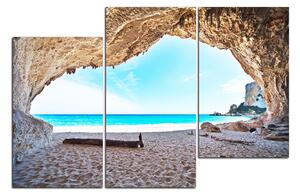 Obraz na plátne - Výhľad na pláž z jaskyne 140D (150x100 cm)