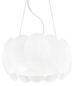 Ideal Lux - Závesné svietidlo OVALINO na lankách 5xE27/60W/230V pr. 44 cm biela