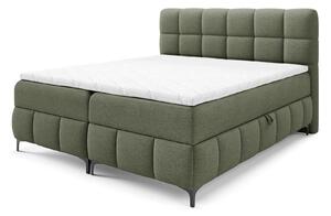 Manželská boxspring posteľ s úložným priestorom Zophie 140x200 - zelená