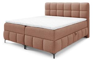 Čalúnená boxspring posteľ s úložným priestorom Zophie 120x200 - tehlová