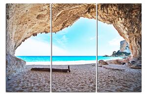 Obraz na plátne - Výhľad na pláž z jaskyne 140B (120x80 cm)