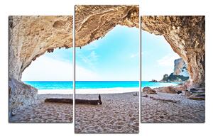 Obraz na plátne - Výhľad na pláž z jaskyne 140C (150x100 cm)