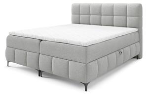 Manželská boxspring posteľ s úložným priestorom Zophie 140x200 - svetlosivá