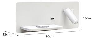 Immax 08286L-LED Nástenné sviet. s pol., USB a bezdr. nab. LED/3W/230V + LED/3W