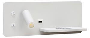 Immax 08285L-LED Nástenné sviet. s pol., USB a bezdr. nab. LED/3W/230V + LED/3W