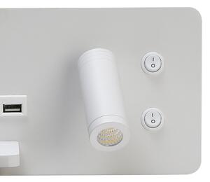 Immax 08286L-LED Nástenné sviet. s pol., USB a bezdr. nab. LED/3W/230V + LED/3W