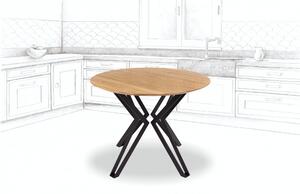 Wooded Jídelní stůl Atlanta z masivu DUB Průměr stolu: 100 cm +0 Kč, Barva kovu: Černá