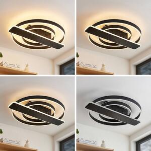 Lucande Linetti stropné LED svetlo okrúhle čierna