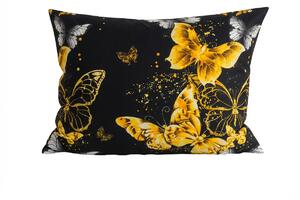 Obliečka na vankúš z mikrovlákna GOLD BUTTERFLY 50x70 cm, čierna