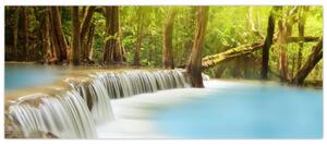 Obraz Huay Mae Kamin vodopádu v lese (120x50 cm)