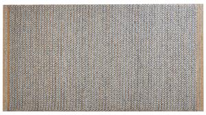 Koberec sivý a hnedý vlnený 80 x 150 cm ručne tkaný doplnky do spálne a obývačky