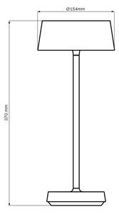 LED Stmievateľná stolná lampa CASABLANCA LED/3,4W/5V USB 3600 mAh IP44 čierna