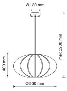 Luster na lanku KINU 1xE27/20W/230V pr. 50 cm čierna