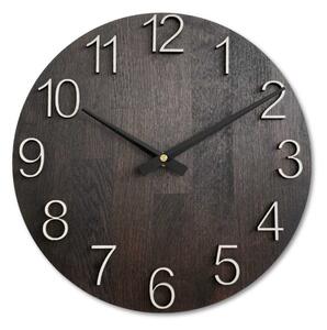 Elegantné nástenné hodiny z masívneho dubu I SENTOP MAS016-OSMO-3169-heads-black