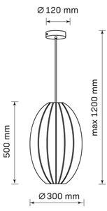 Luster na lanku KAREI 1xE27/20W/230V pr. 30 cm čierna