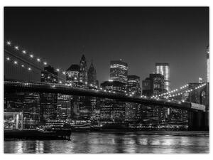 Sklenený obraz Brooklyn mosta v New Yorku (70x50 cm)
