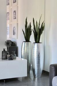 Kvetináč MAGNUM, sklolaminát, výška 80 cm, strieborný lesk