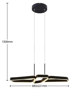 Lucande Quinn závesné LED svietidlo čierna 3-pl