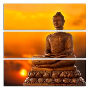 Obraz na plátne - Buddha a západ slnka - štvorec 359C (75x75 cm)