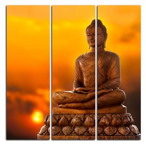 Obraz na plátne - Buddha a západ slnka - štvorec 359B (75x75 cm)