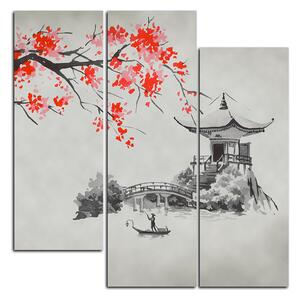 Obraz na plátne - Tradičné ilustrácie Japonsko - štvorec 360C (105x105 cm)