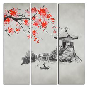 Obraz na plátne - Tradičné ilustrácie Japonsko - štvorec 360B (75x75 cm)