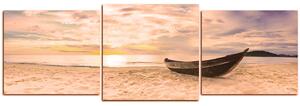 Obraz na plátne - Čln na pláži - panoráma 551FD (90x30 cm)