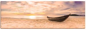 Obraz na plátne - Čln na pláži - panoráma 551FA (105x35 cm)