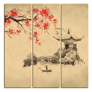 Obraz na plátne - Tradičné ilustrácie Japonsko - štvorec 360FB (75x75 cm)
