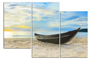 Obraz na plátne - Čln na pláži 151D (150x100 cm)