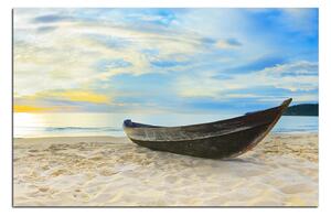 Obraz na plátne - Čln na pláži 151A (120x80 cm)