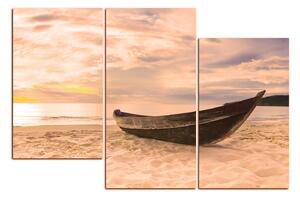 Obraz na plátne - Čln na pláži 151FD (90x60 cm)
