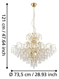 Eglo 39606 - Luster na reťazi FENOULLET 9xE14/25W/230V zlatá