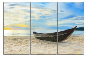 Obraz na plátne - Čln na pláži 151B (150x100 cm)