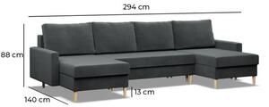 Sedacia súprava BLANK Comfort v tvare U sivá