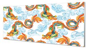 Sklenený obraz Japonské farebné drakmi 140x70 cm 2 Prívesky