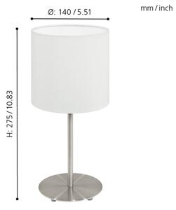 Eglo 54744 - Stolná lampa ANADIA 1xE14/40W/230V biela/matný chróm