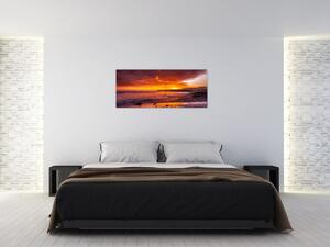Obraz západu slnka pri mori (120x50 cm)