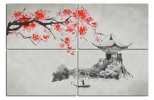 Obraz na plátne - Tradičné ilustrácie Japonsko 160D (150x100 cm)