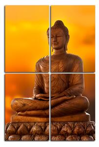 Obraz na plátne - Buddha a západ slnka - obdĺžnik 759C (90x60 cm)