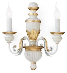 Ideal Lux - Nástenná lampa FIRENZE 2xE14/40W/230V biela/zlatá