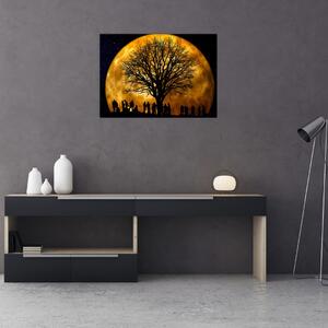 Obraz mesiace a siluet (70x50 cm)
