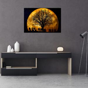 Obraz mesiace a siluet (90x60 cm)
