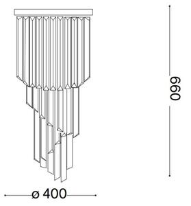 Ideal Lux-Krištáľový prisadený luster CARLTON 8xE14/40W/230V pr.40cm lesklý chróm