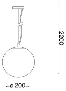 Ideal Lux - Luster na lanku MAPA 1xE27/42W/230V pr. 20 cm zlatá/dymová