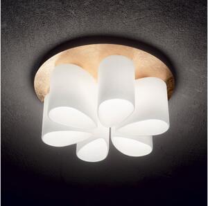 Ideal Lux - Stropné svietidlo DAISY 6xE27/52W/230V pr. 60 cm zlatá/biela