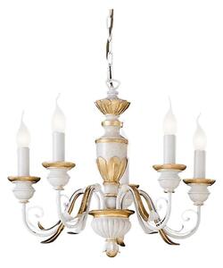 Ideal Lux - Luster na reťazi FIRENZE 5xE14/40W/230V pr. 55 cm biela/zlatá